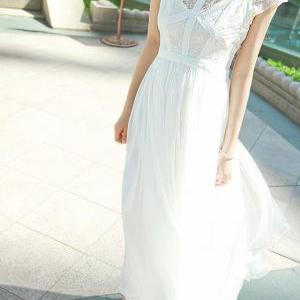 Women Long Maxi White Dress
