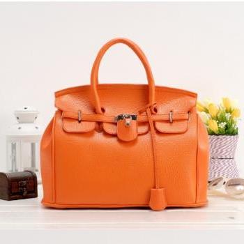 Women Fashion Orange Platinum Handbag